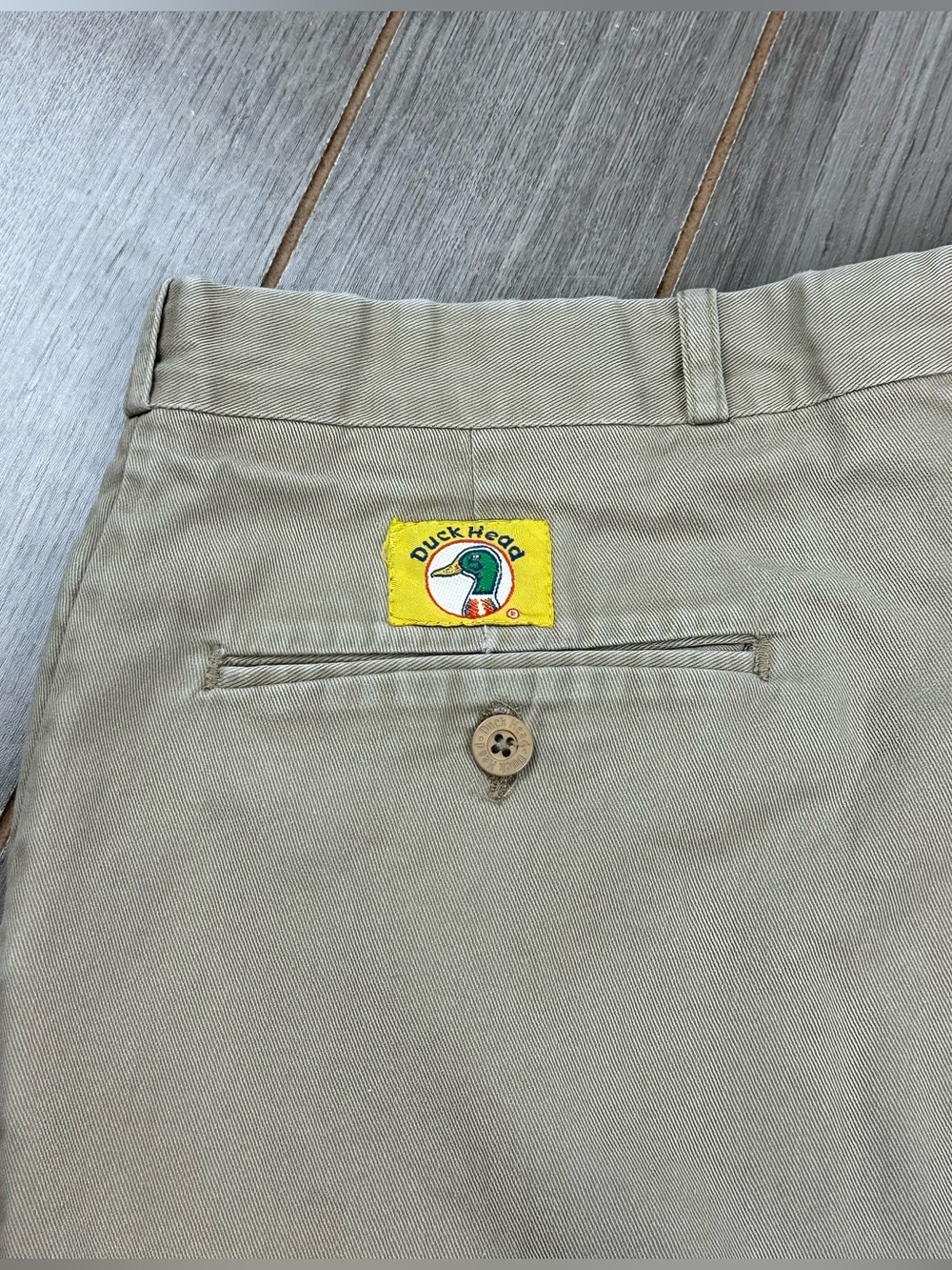 VTG Y2K Duck Head Chino Shorts 35 (tag 38) Beige Khaki *flaw